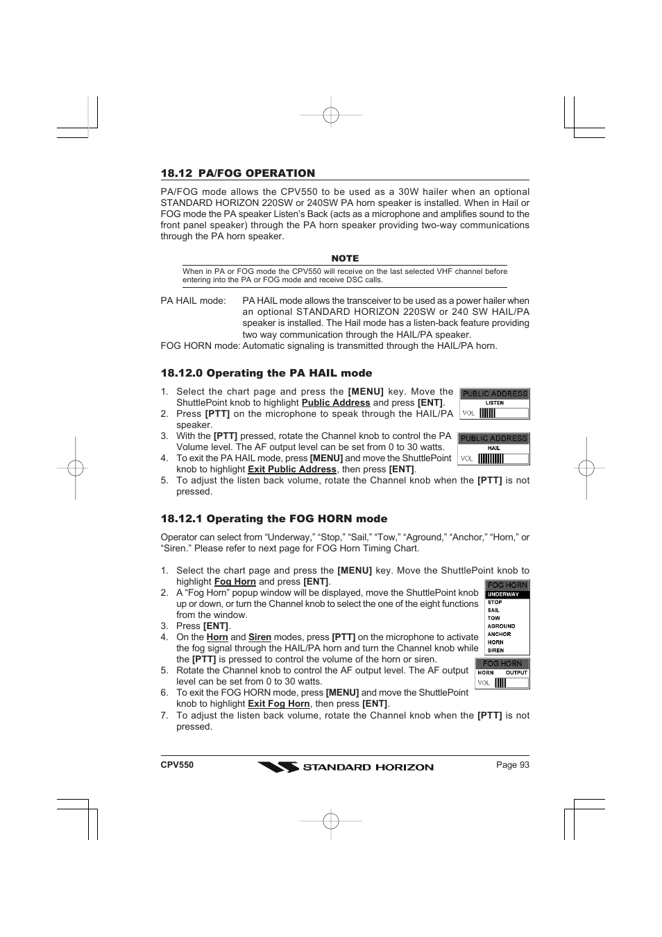Standard Horizon CPV550 User Manual | Page 93 / 148
