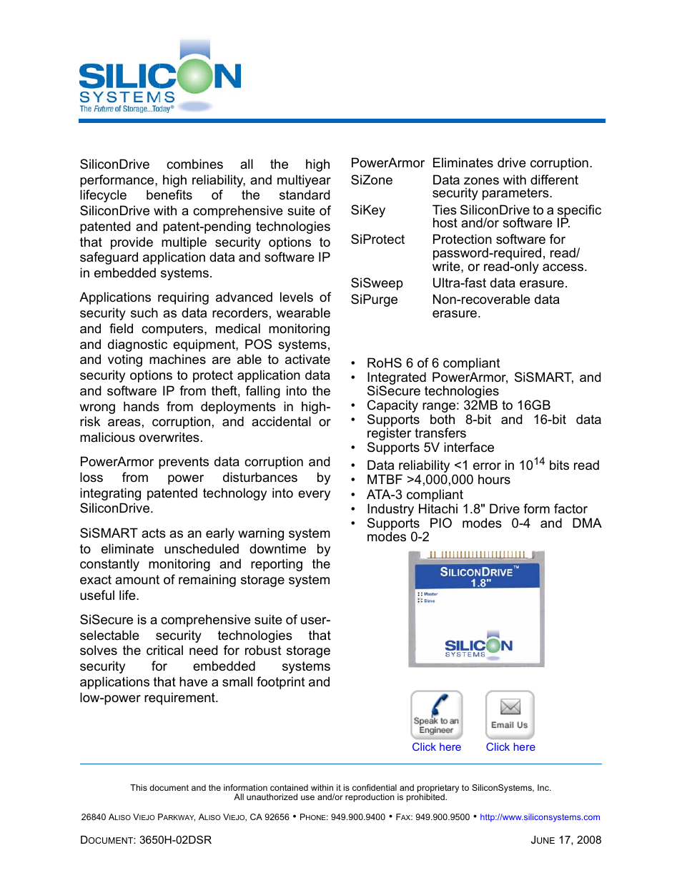 Silicon Image SiliconDrive SSDS00-3650H-R User Manual | 78 pages