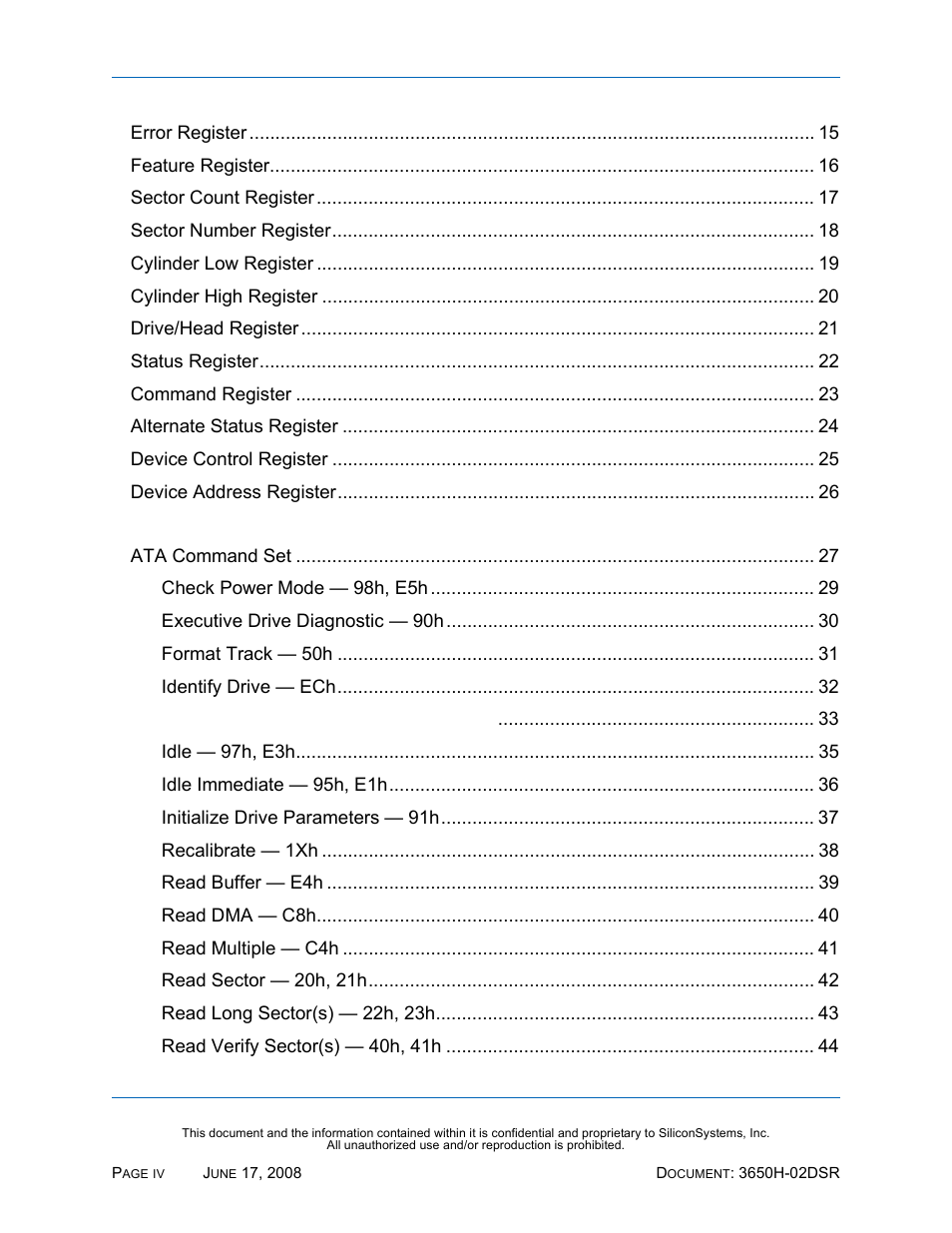 Silicon Image SiliconDrive SSDS00-3650H-R User Manual | Page 4 / 78