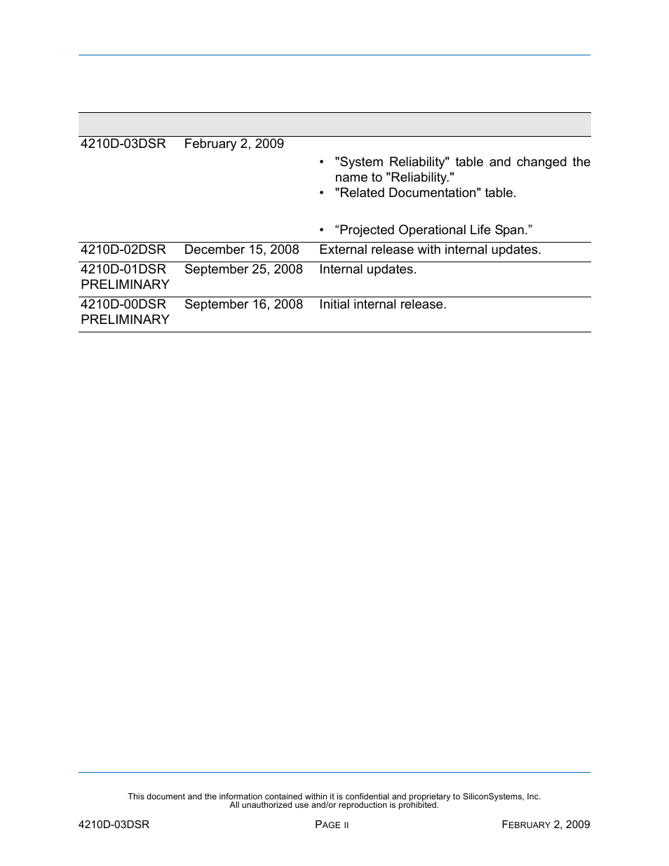 Revision history | Silicon Image SiliconDrive SSD-DXXX(I)-4210 User Manual | Page 2 / 88