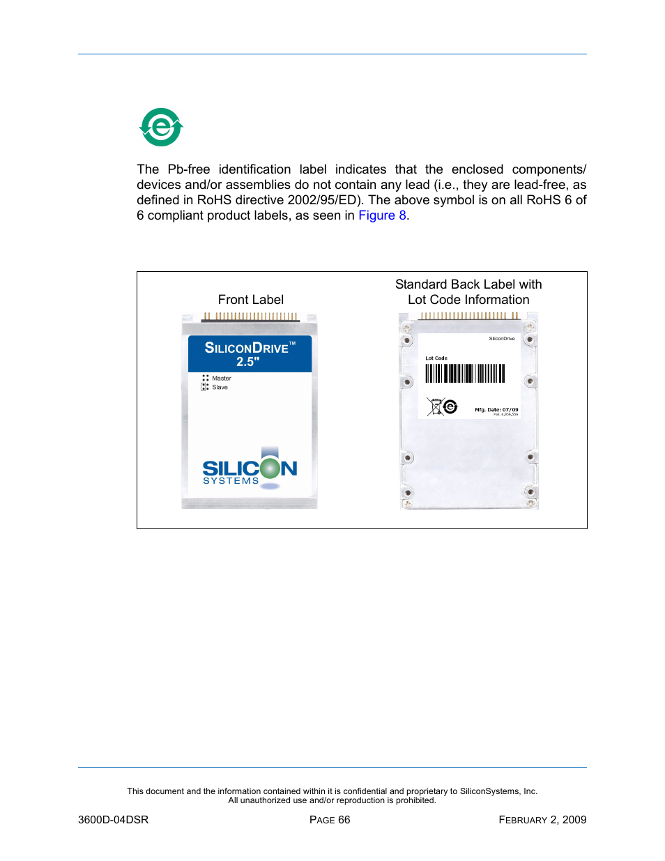 Sample label, Figure 8: sample label, Hs 6 | Silicon Image SiliconDrive SSD-D16G(I)-3600 User Manual | Page 75 / 76