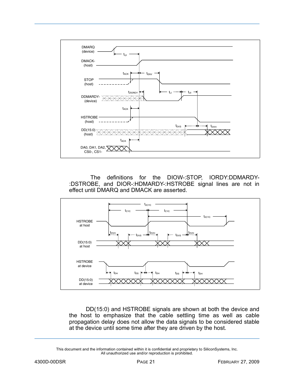Figure 11: initiating a udma data-out burst, Figure 12: sustained udma data-out burst, Ssd-d | I)-4300 d | Silicon Image SiliconDrive SSD-D32G(I)-4300 User Manual | Page 30 / 88