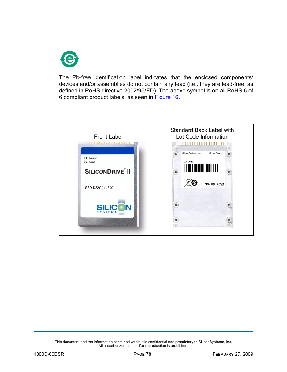 Sample label, Figure 16: sample label, Hs 6 | Silicon Image SiliconDrive SSD-D32G(I)-4300 User Manual | Page 87 / 88