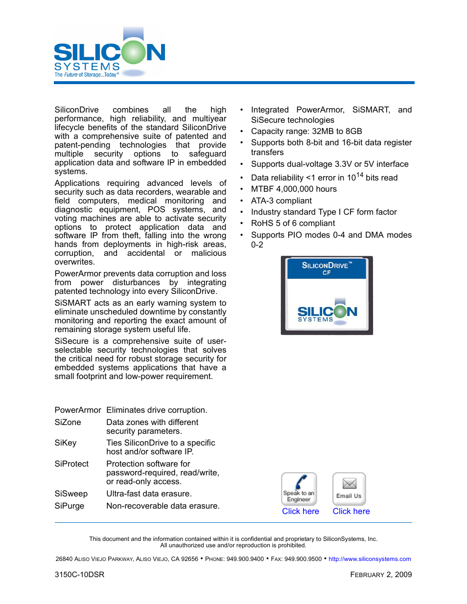 Silicon Image SiliconDrive CF SSD-C08G(I)-3150 User Manual | 107 pages