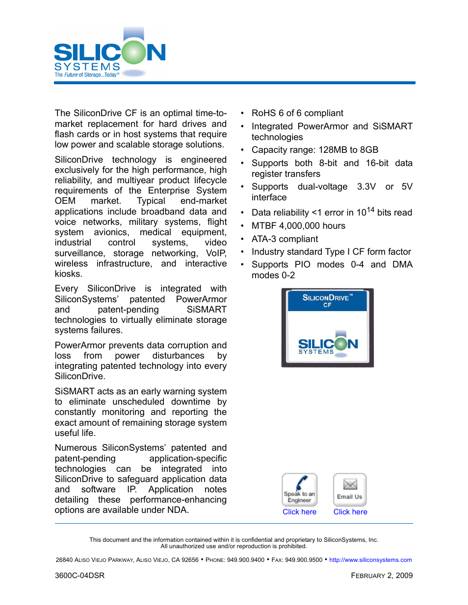 Silicon Image SiliconDrive SSD-C08G(I)-3600 User Manual | 107 pages