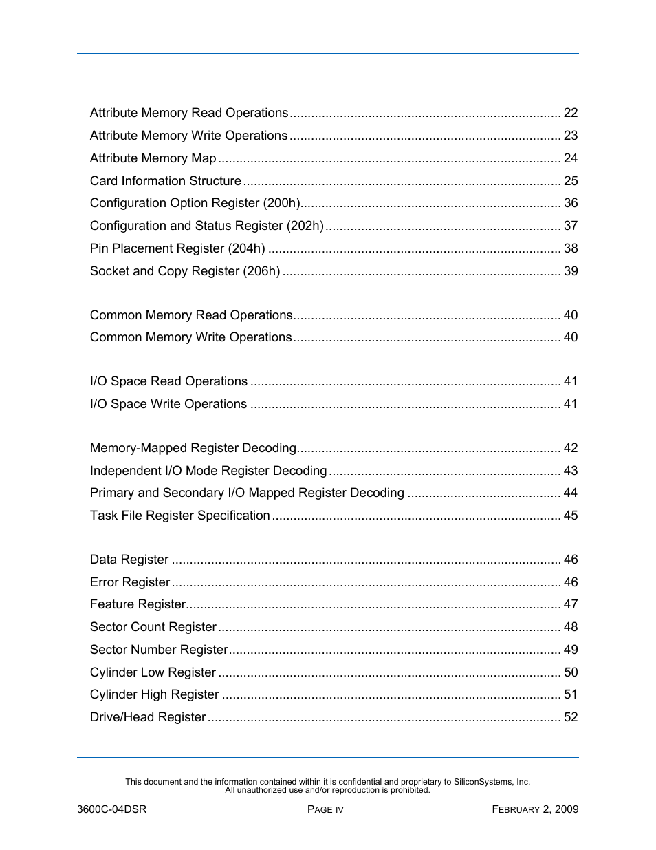 Silicon Image SiliconDrive SSD-C08G(I)-3600 User Manual | Page 4 / 107