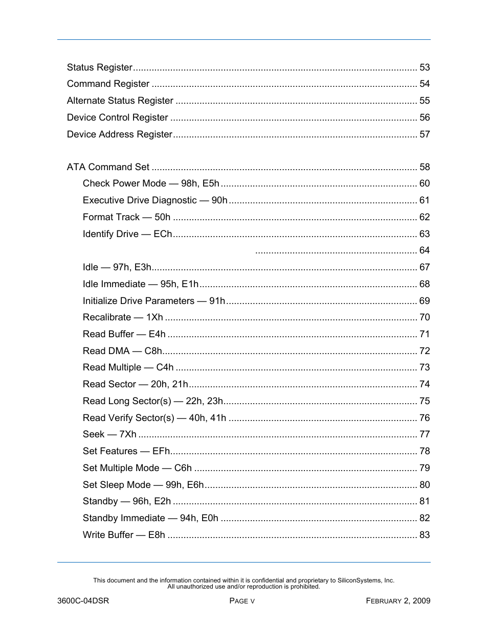 Silicon Image SiliconDrive SSD-C08G(I)-3600 User Manual | Page 5 / 107