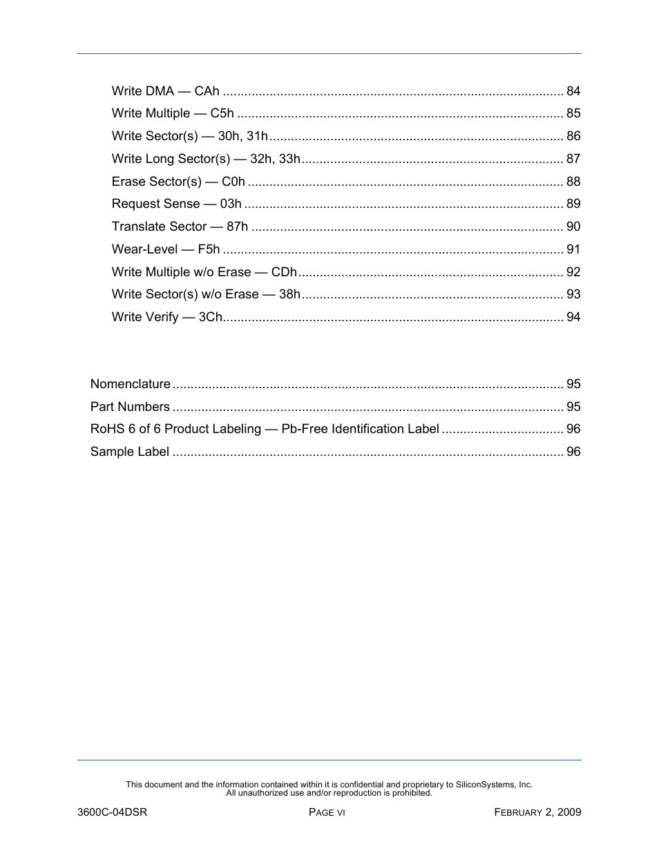 Silicon Image SiliconDrive SSD-C08G(I)-3600 User Manual | Page 6 / 107