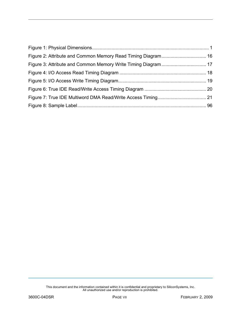 List of figures, Igures | Silicon Image SiliconDrive SSD-C08G(I)-3600 User Manual | Page 7 / 107