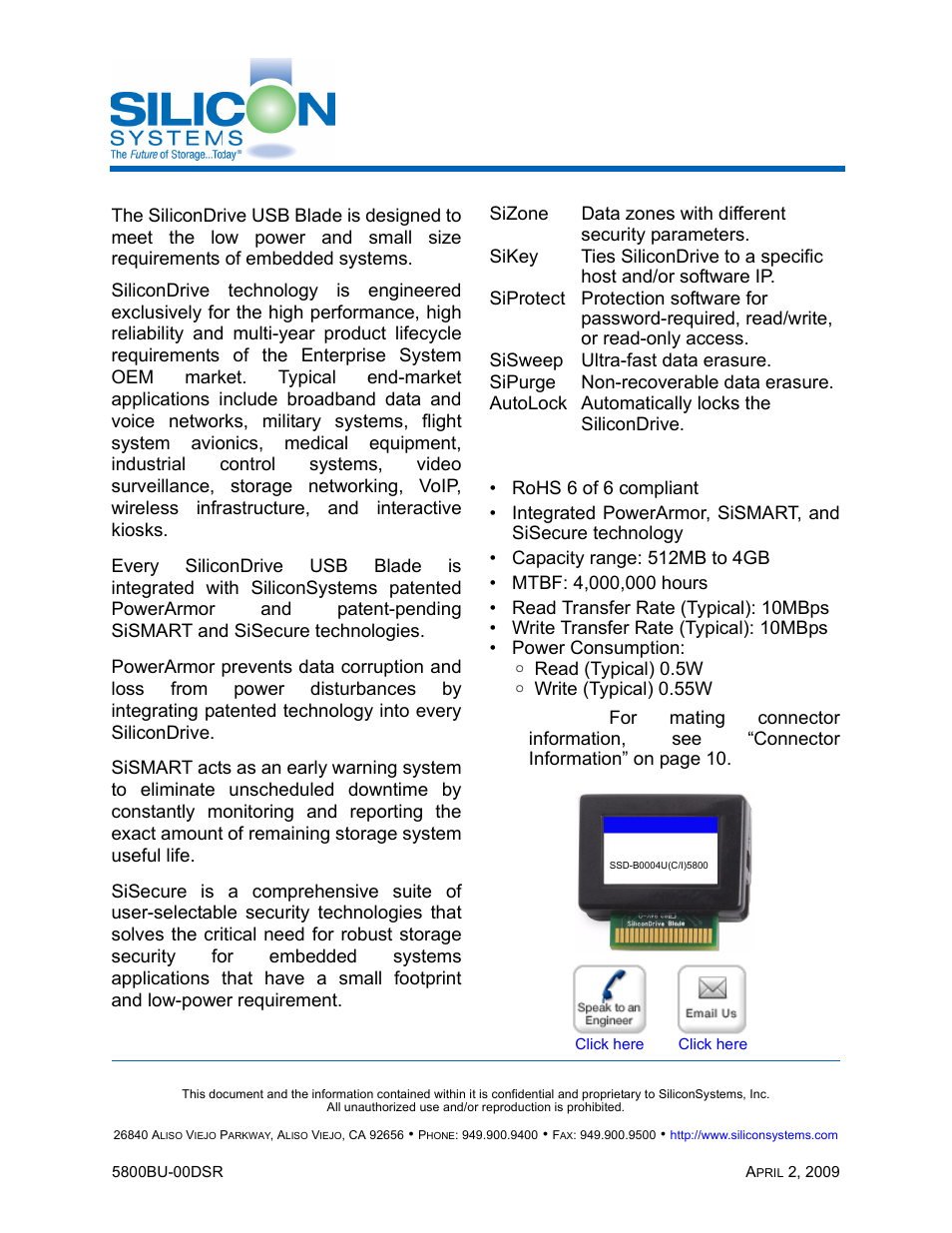 Silicon Image SiliconDrive 5800BU-00DSR User Manual | 16 pages