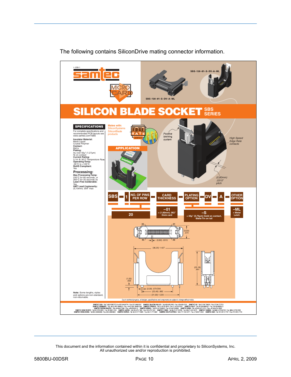 Connector information, Silicon blade socket, Onnector | Nformation, Ssd-b, U(c/i)-5800 d | Silicon Image SiliconDrive 5800BU-00DSR User Manual | Page 15 / 16