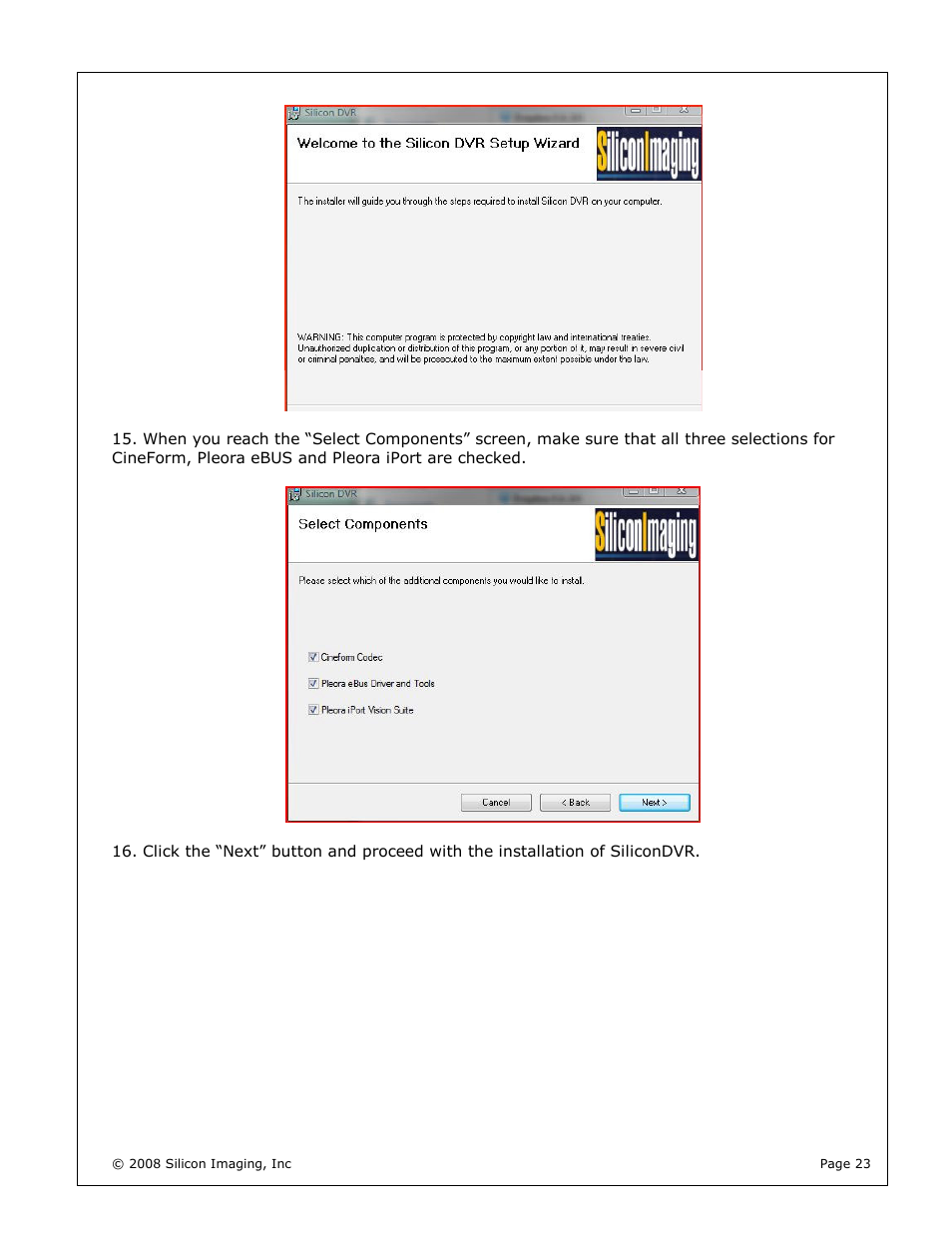 Silicon Image silicondvr s1-2k User Manual | Page 23 / 38