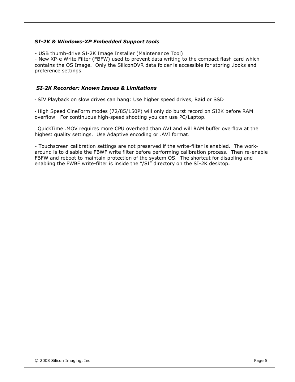 Silicon Image silicondvr s1-2k User Manual | Page 5 / 38