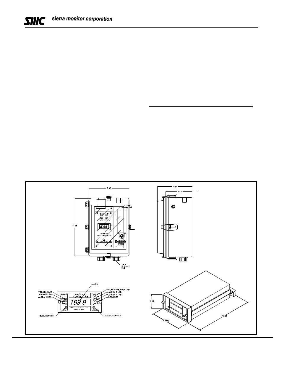 Single channel controllers specifications, Ordering information | Sierra Monitor Corporation 4001 User Manual | Page 2 / 2