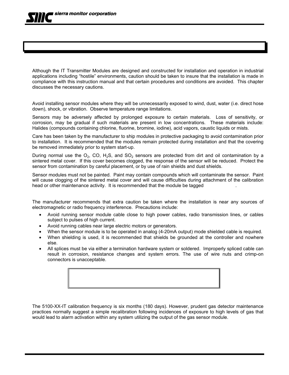 Cautions & warnings | Sierra Monitor Corporation 5100-06-IT User Manual | Page 10 / 63