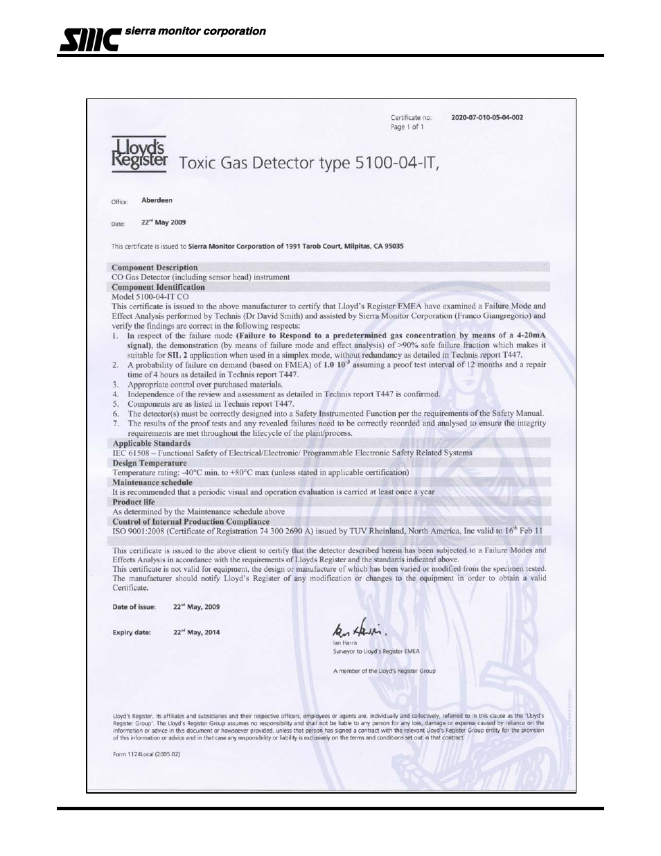 Sierra Monitor Corporation 5100-06-IT User Manual | Page 56 / 63