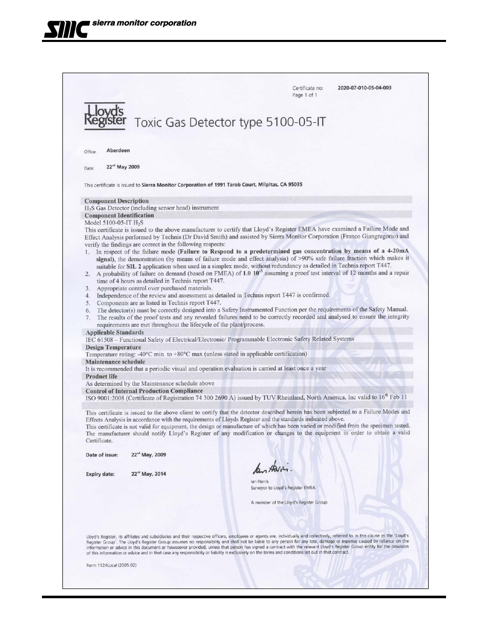 Sierra Monitor Corporation 5100-06-IT User Manual | Page 57 / 63