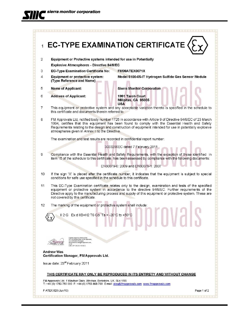Sierra Monitor Corporation 5100-06-IT User Manual | Page 60 / 63