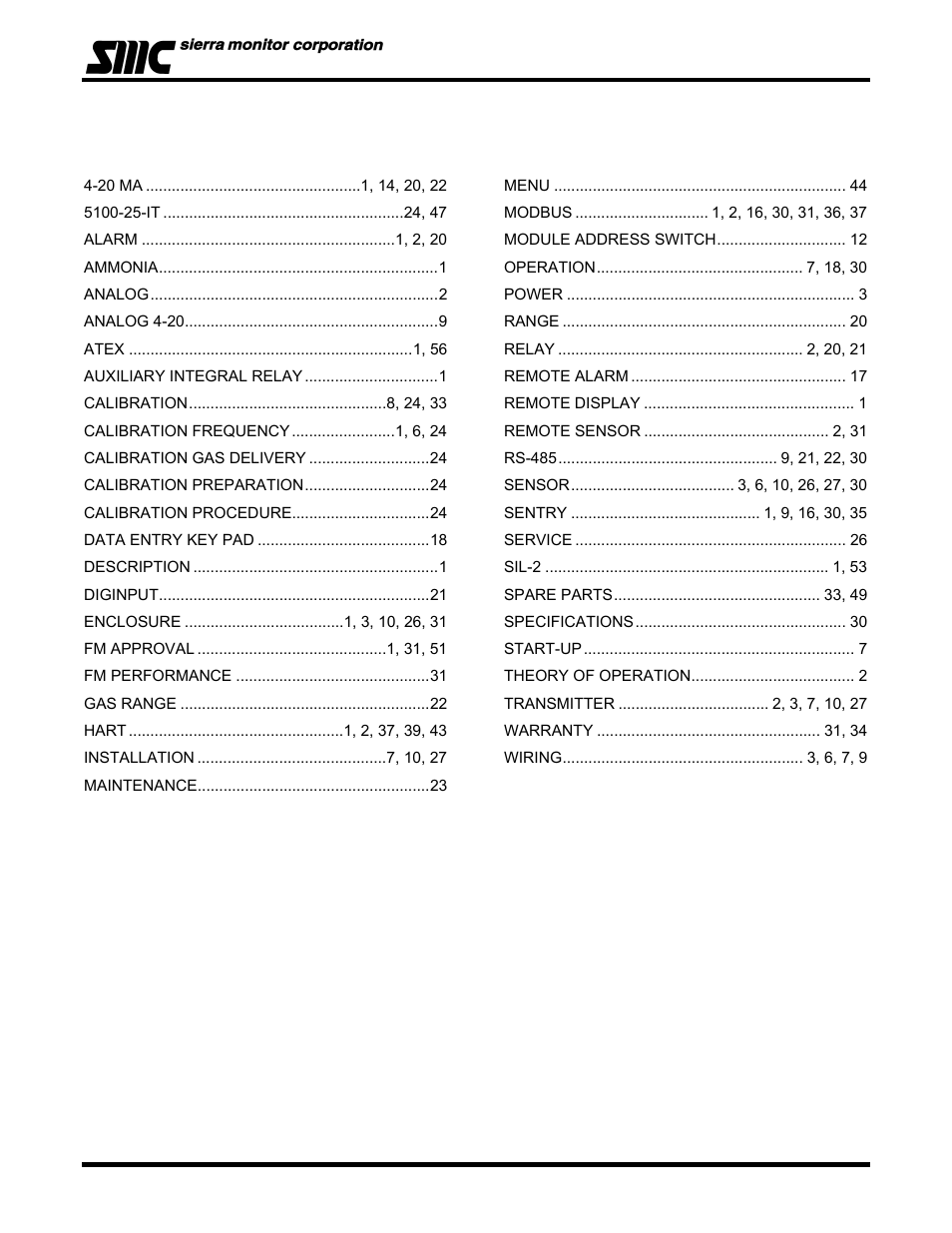 Sierra Monitor Corporation 5100-06-IT User Manual | Page 63 / 63