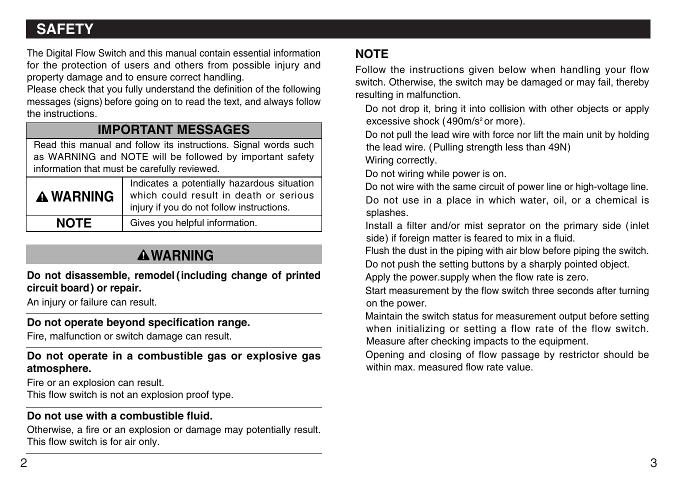 Safety, Warning | Sierra Monitor Corporation PF2A7H User Manual | Page 3 / 13