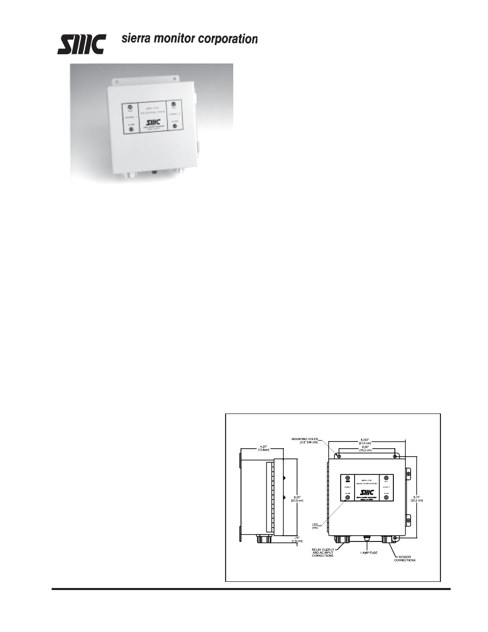 Sierra Monitor Corporation Gas Alarm Panel 2102 User Manual | 1 page
