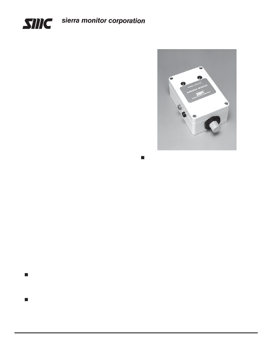 Sierra Monitor Corporation 2050 User Manual | 2 pages