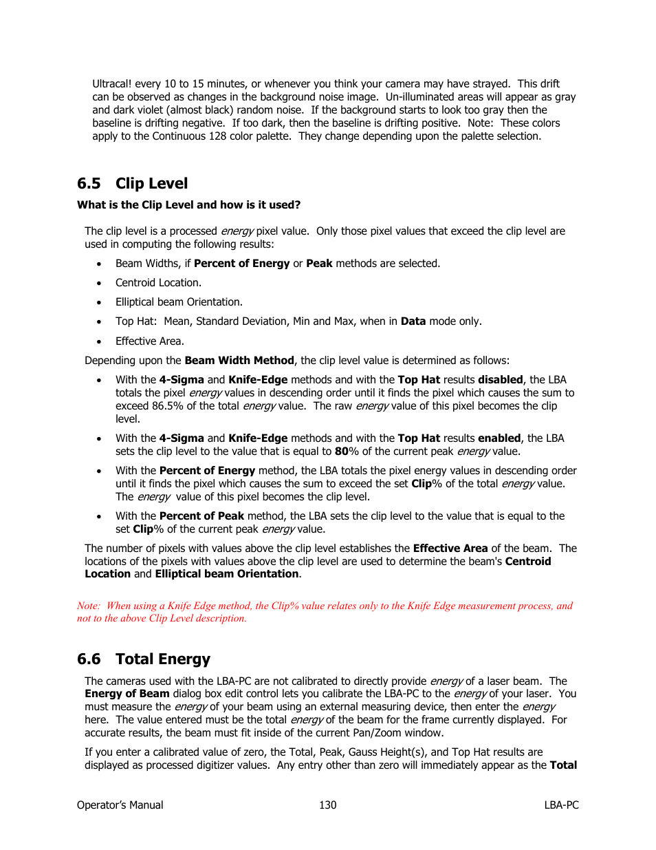 Clip level, Total energy, 5 clip level | 6 total energy | SIGMA LBA-708 User Manual | Page 130 / 281