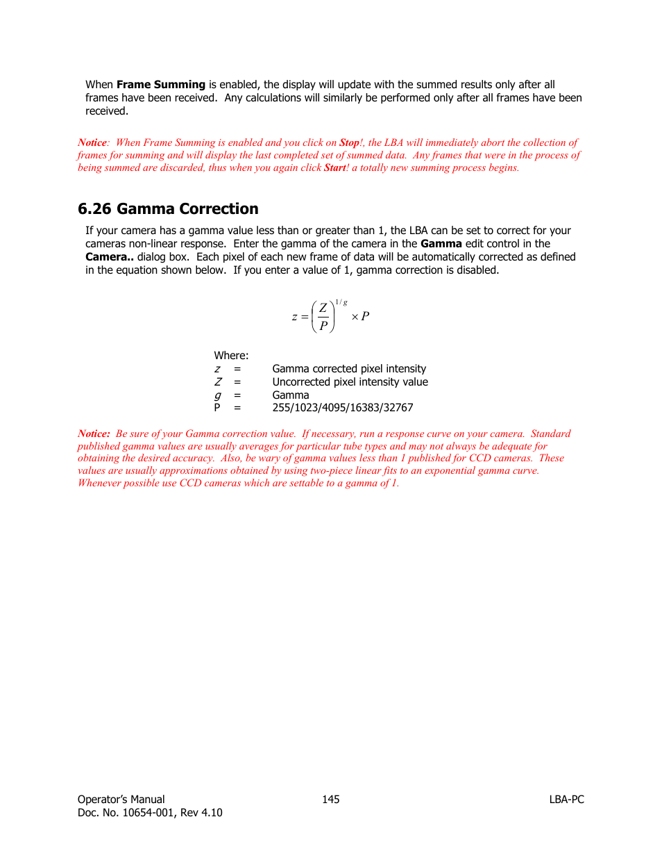 Gamma correction, 26 gamma correction | SIGMA LBA-708 User Manual | Page 145 / 281