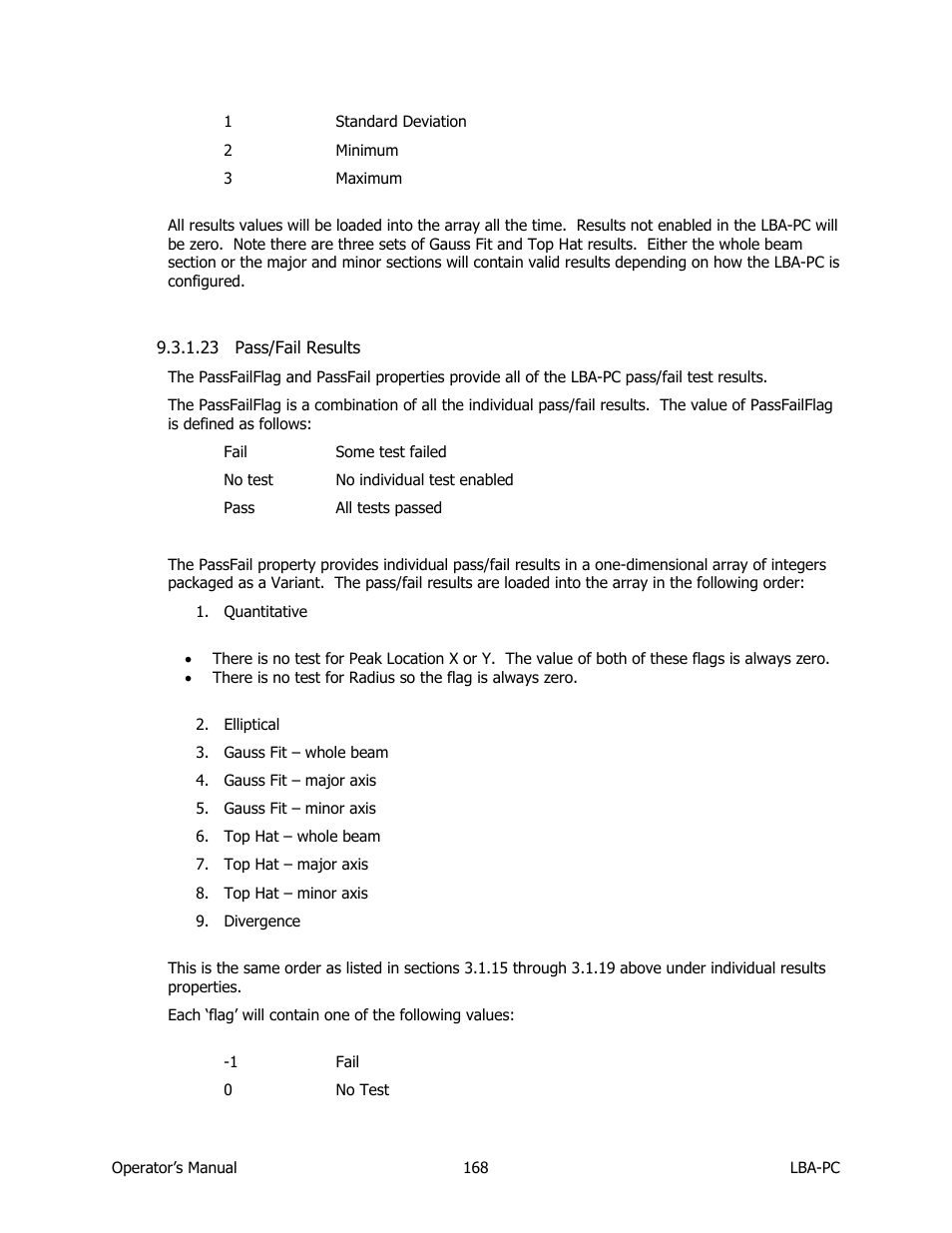 Pass/fail results | SIGMA LBA-708 User Manual | Page 168 / 281