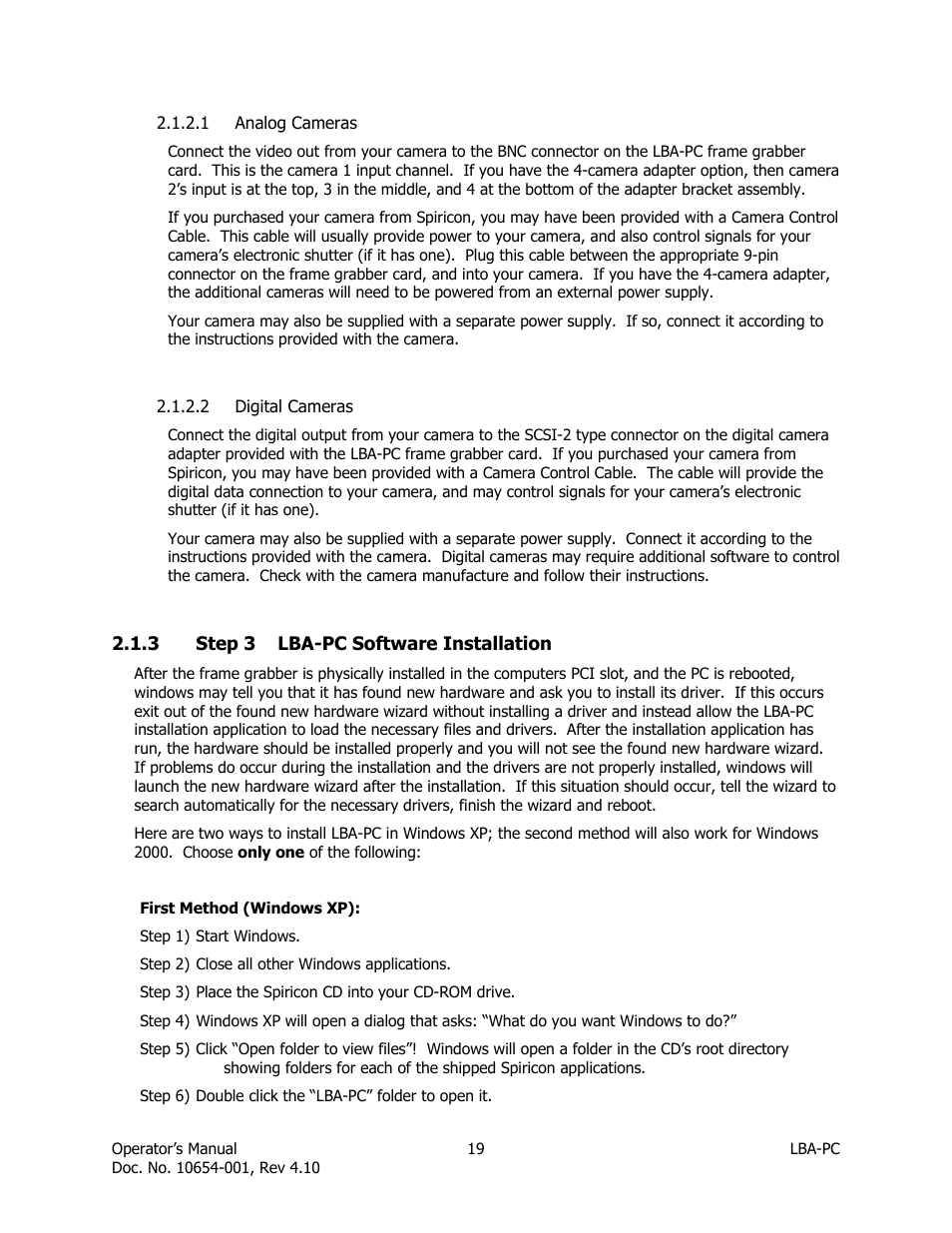Analog cameras, Digital cameras, Step 3 lba-pc software installation | SIGMA LBA-708 User Manual | Page 19 / 281