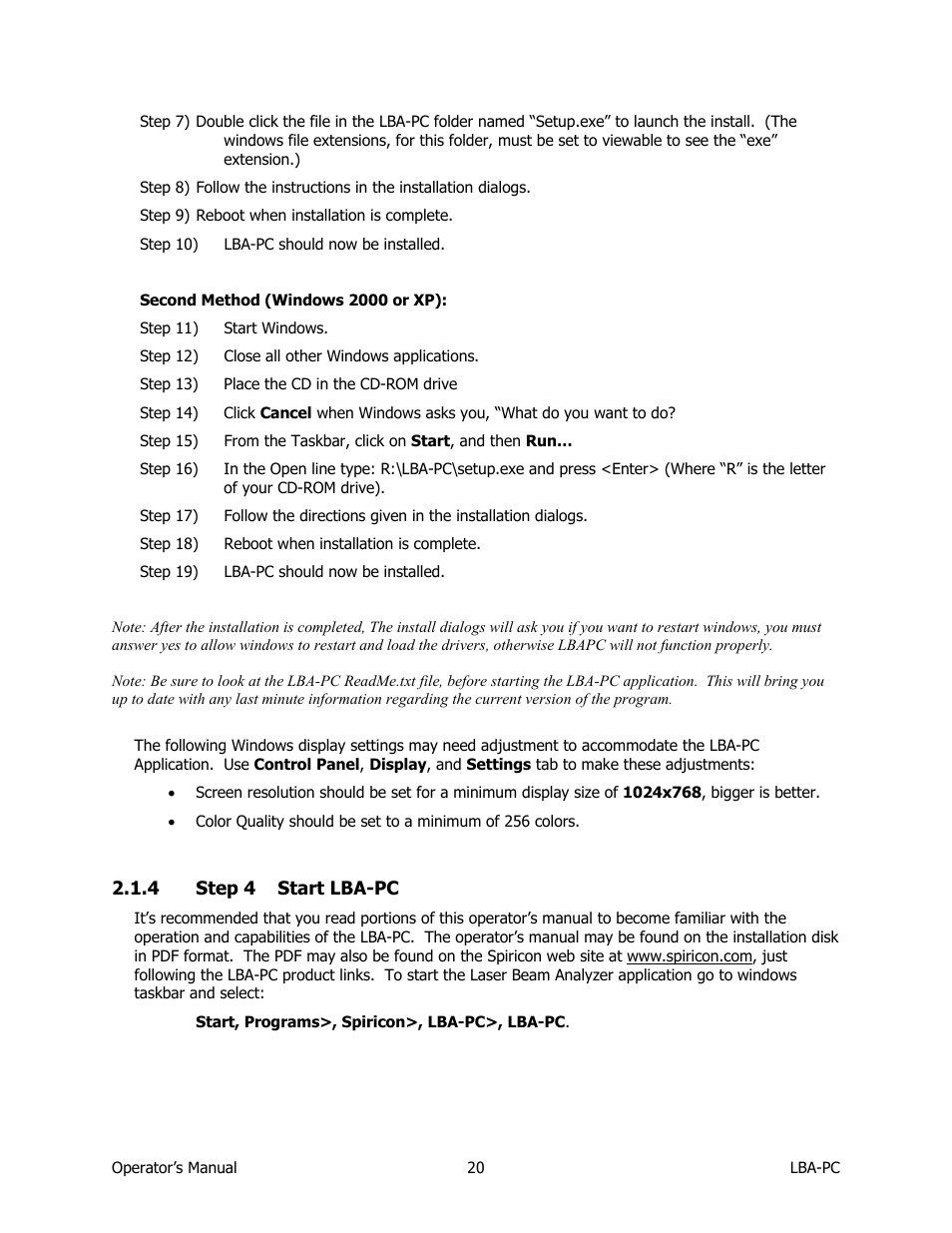 Step 4 start lba-pc | SIGMA LBA-708 User Manual | Page 20 / 281