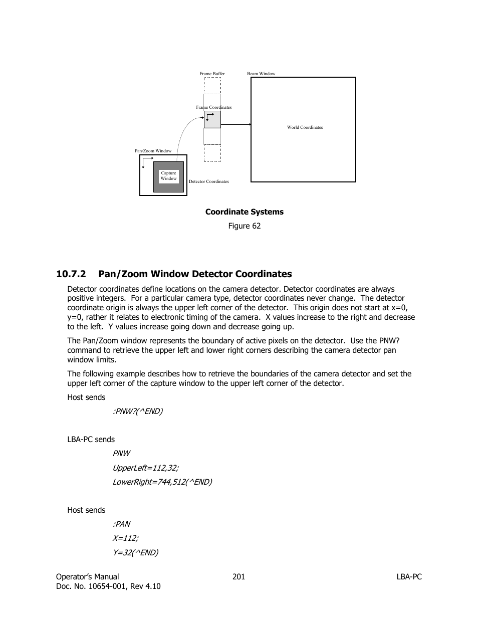 Pan/zoom window detector coordinates, 2 pan/zoom window detector coordinates | SIGMA LBA-708 User Manual | Page 201 / 281