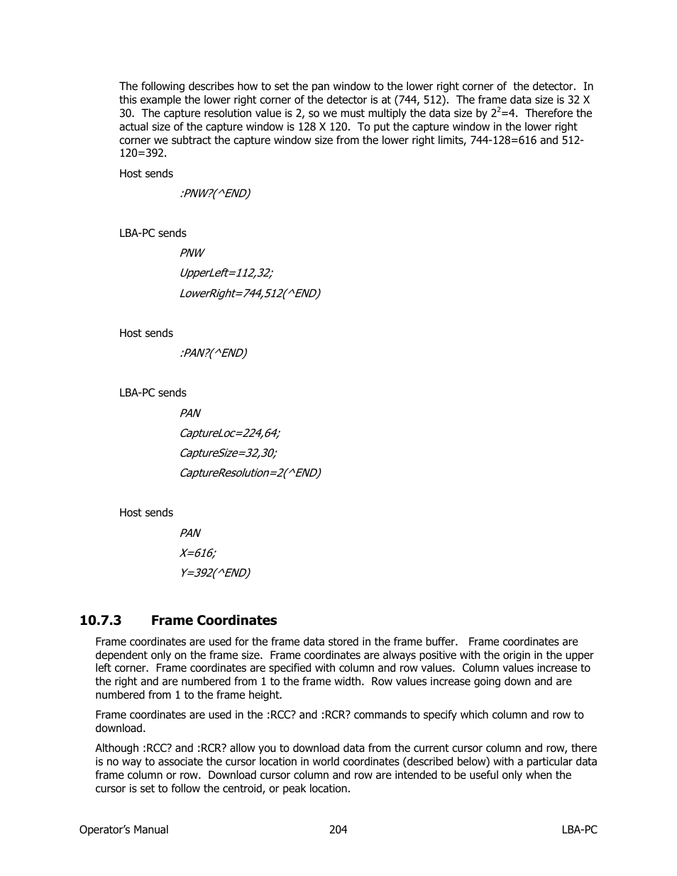 Frame coordinates | SIGMA LBA-708 User Manual | Page 204 / 281