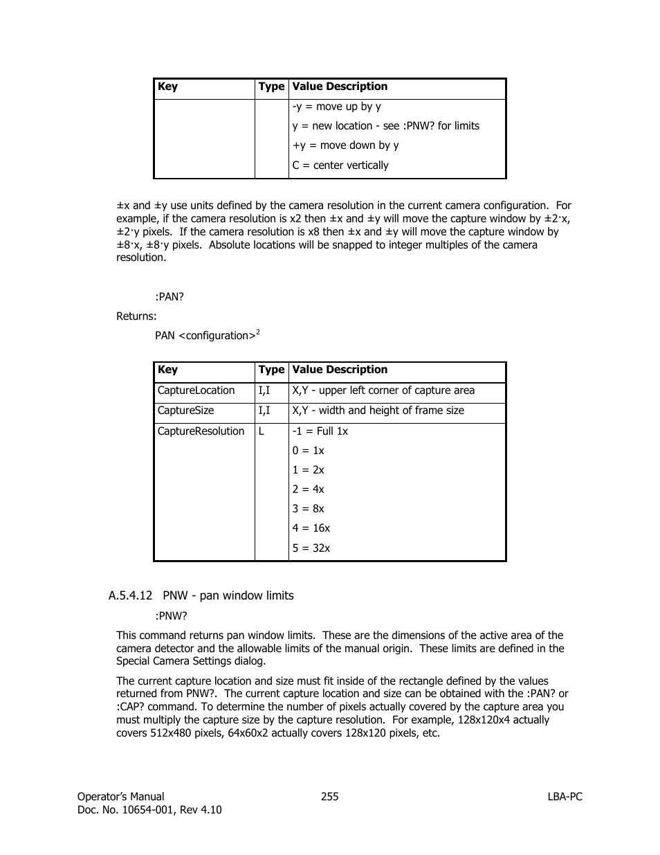 Pnw - pan window limits | SIGMA LBA-708 User Manual | Page 255 / 281