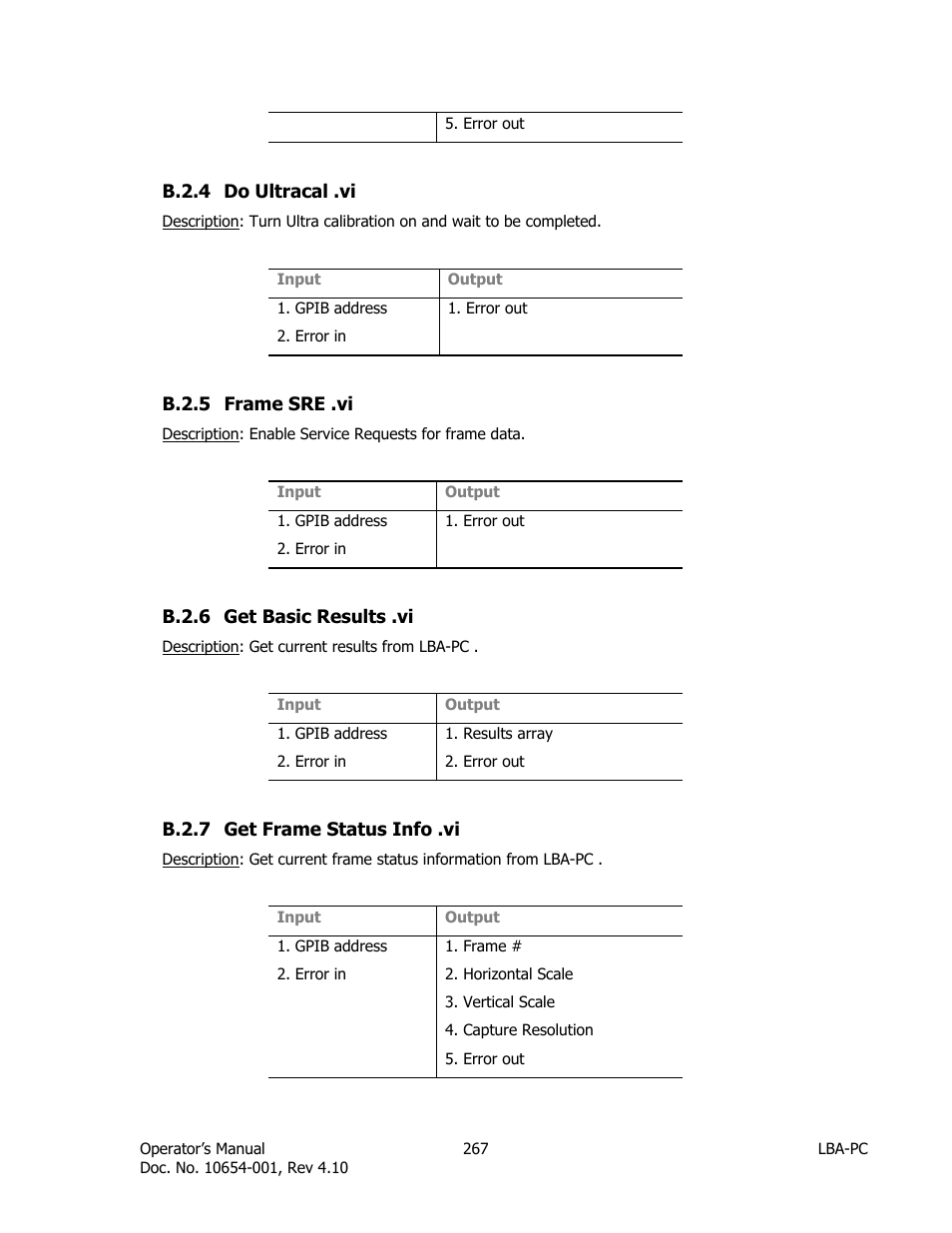 Do ultracal .vi, Frame sre .vi, Get basic results .vi | Get frame status info .vi | SIGMA LBA-708 User Manual | Page 267 / 281