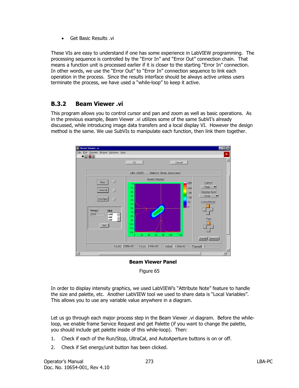 Beam viewer .vi | SIGMA LBA-708 User Manual | Page 273 / 281