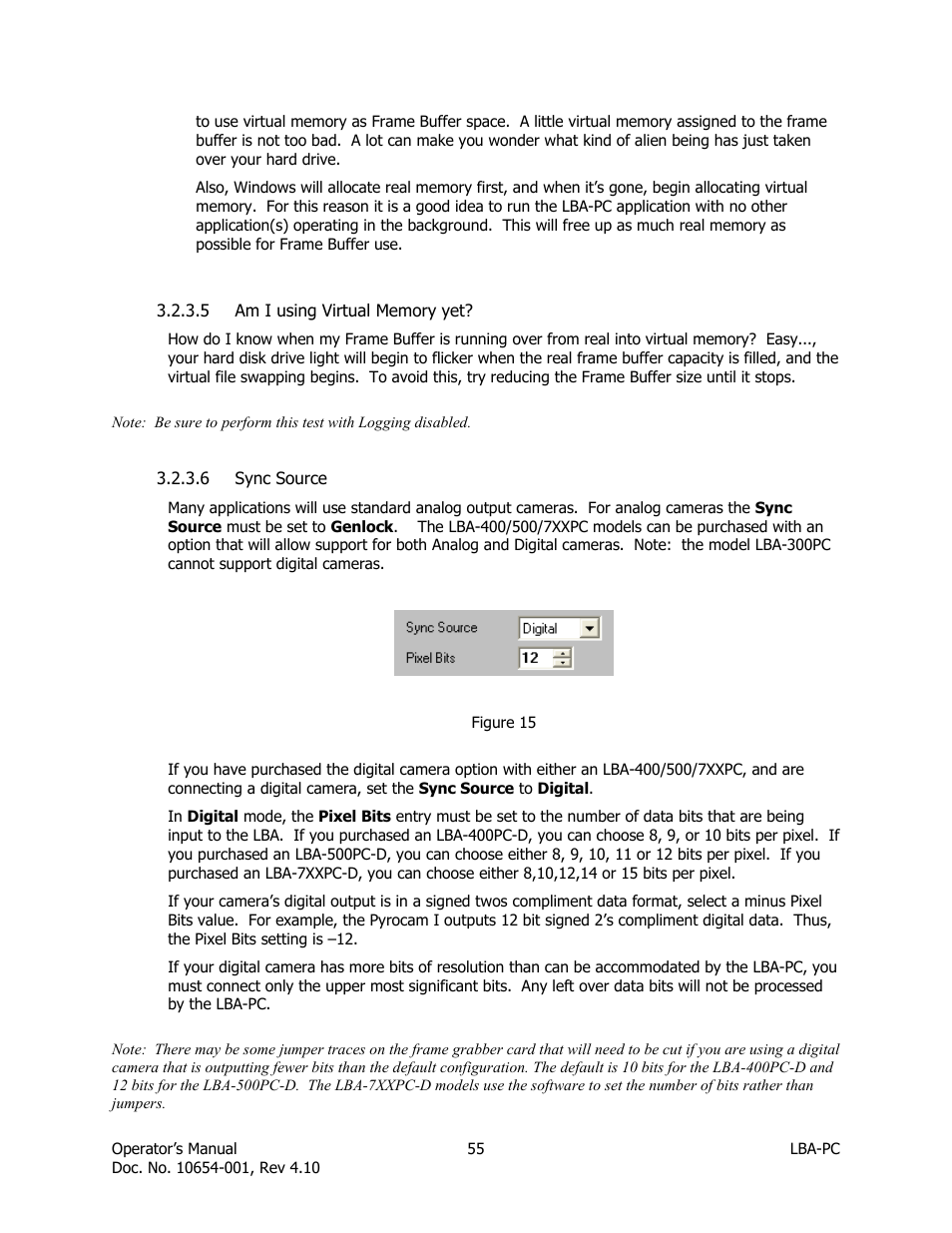 Am i using virtual memory yet, Sync source | SIGMA LBA-708 User Manual | Page 55 / 281