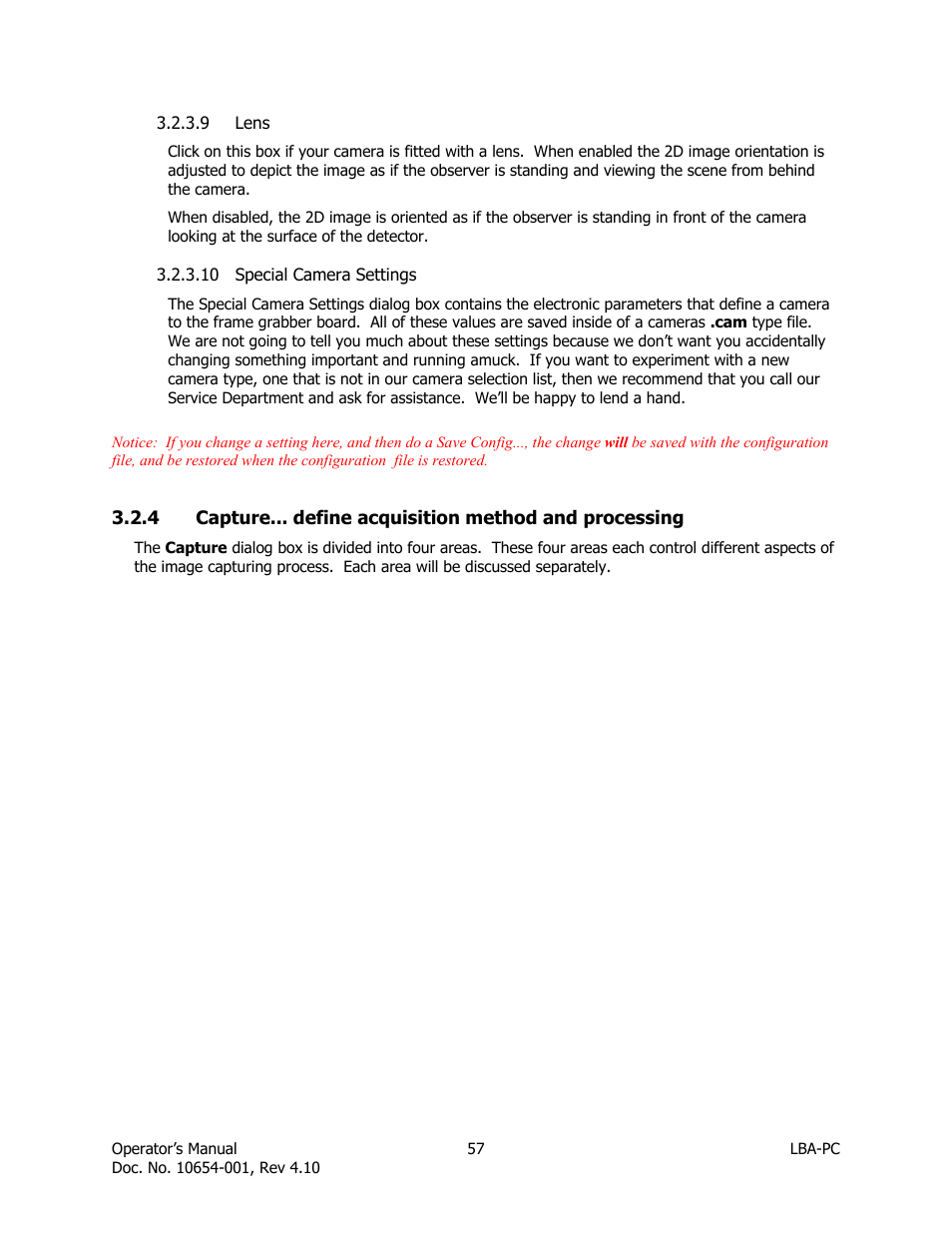 Lens, Special camera settings | SIGMA LBA-708 User Manual | Page 57 / 281