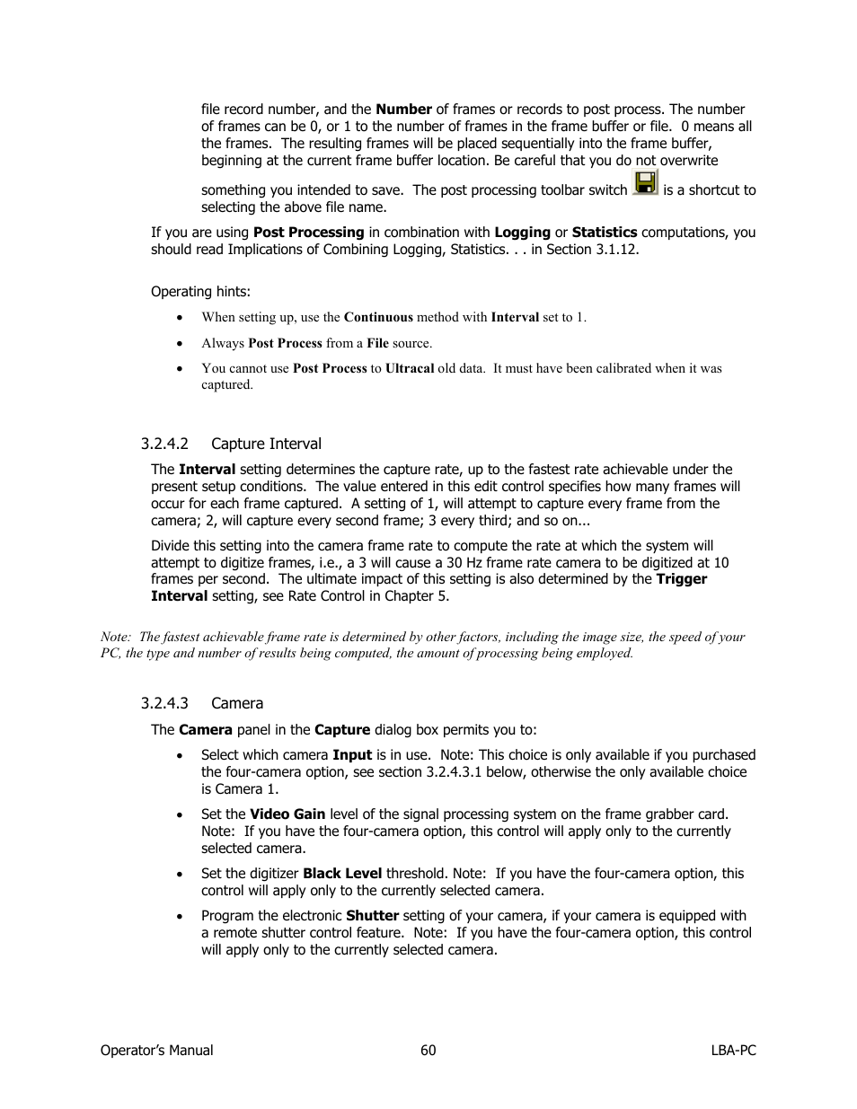 Capture interval, Camera | SIGMA LBA-708 User Manual | Page 60 / 281