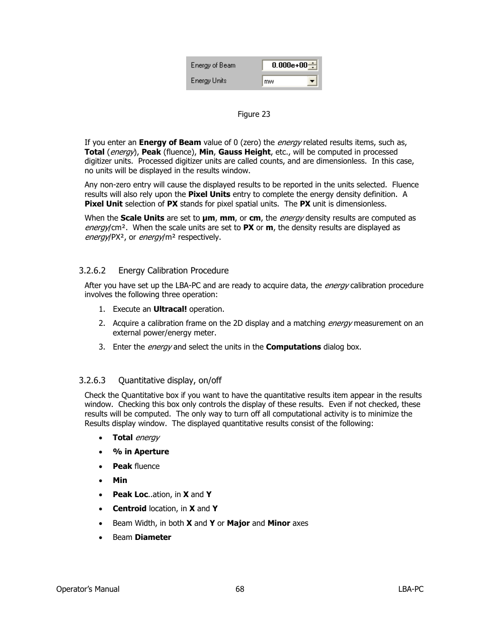 Energy calibration procedure, Quantitative display, on/off | SIGMA LBA-708 User Manual | Page 68 / 281
