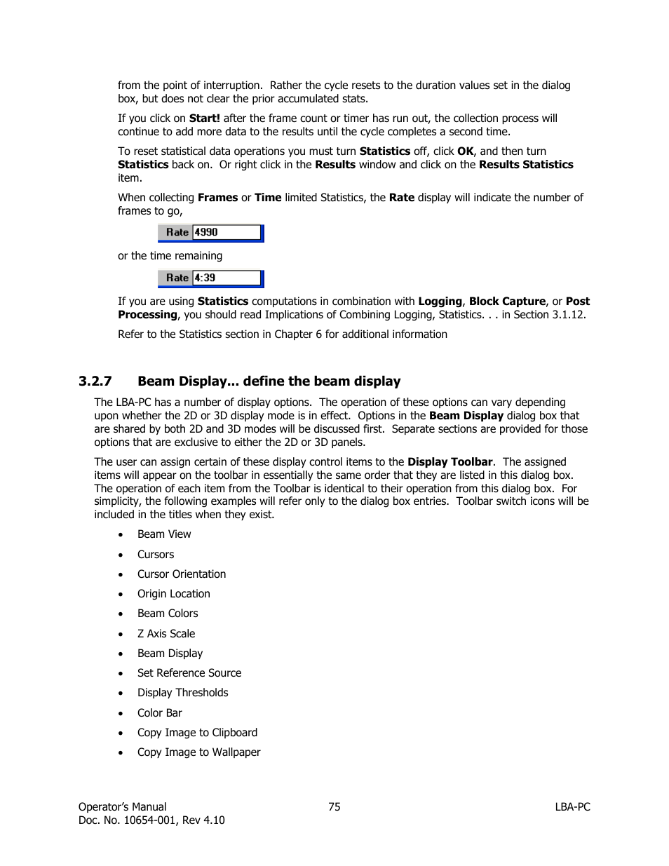 Beam display... define the beam display | SIGMA LBA-708 User Manual | Page 75 / 281