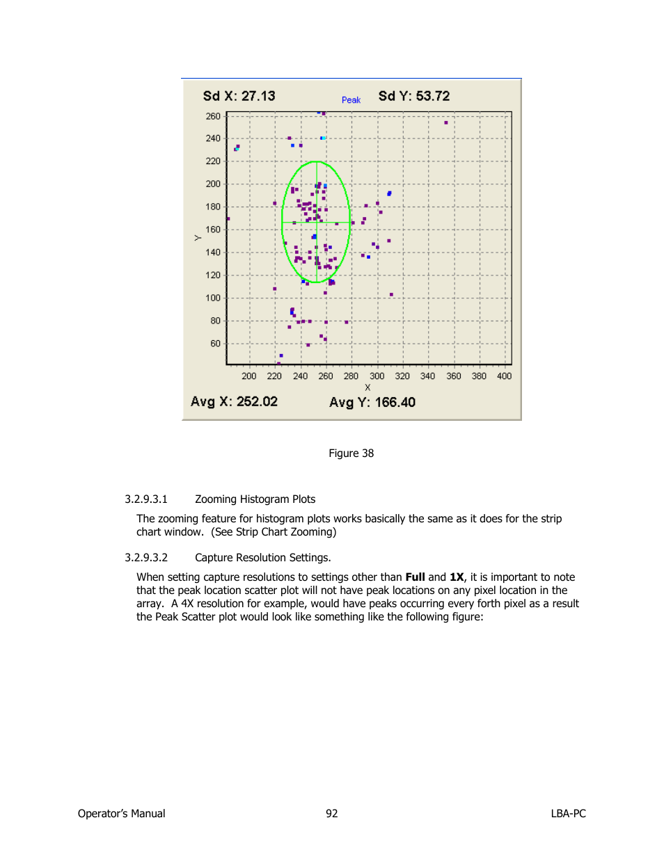 Zooming histogram plots, Capture resolution settings | SIGMA LBA-708 User Manual | Page 92 / 281