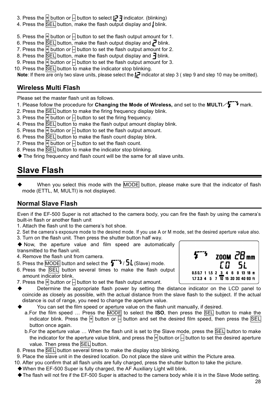 Slave flash, Wireless multi flash, Normal slave flash | SIGMA EF-500 User Manual | Page 28 / 114