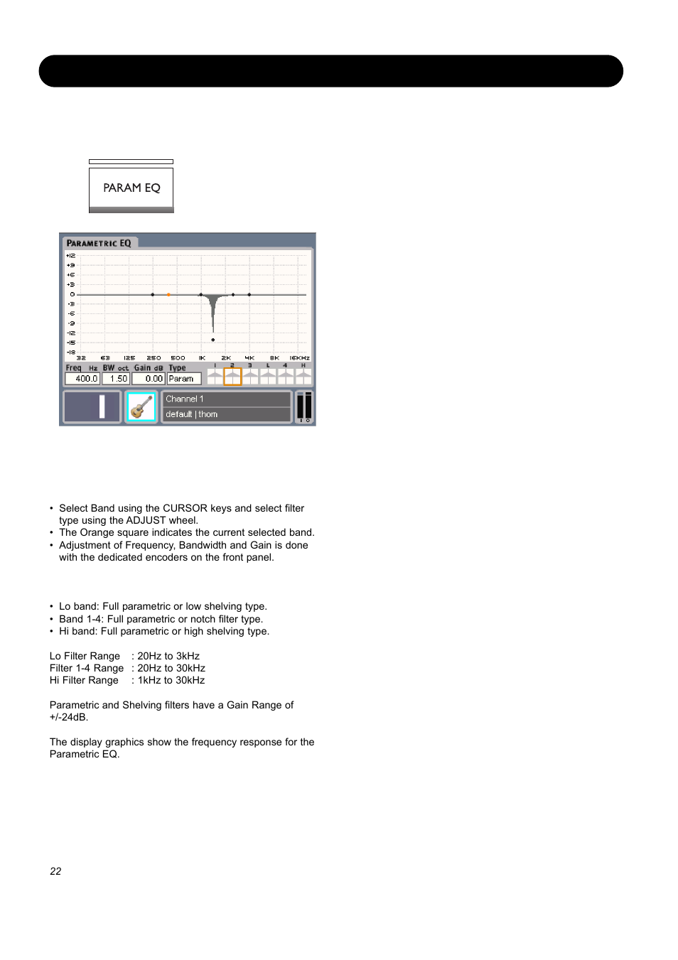 Editing, Parametric eq edit | SIGMA EQ Station User Manual | Page 24 / 49