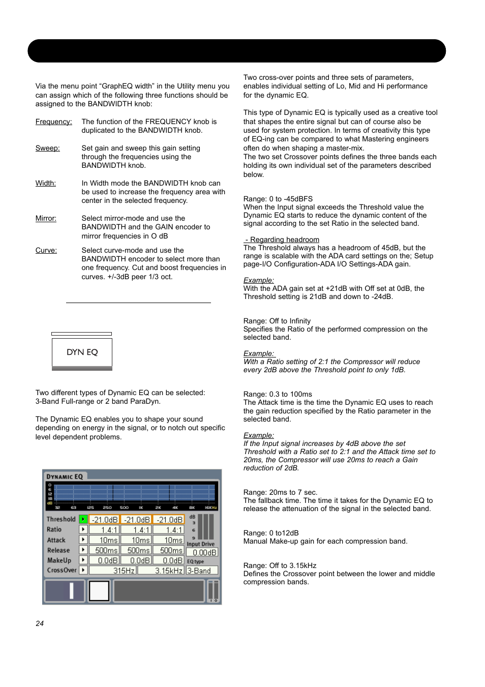 Editing, Band dynamic eq | SIGMA EQ Station User Manual | Page 26 / 49