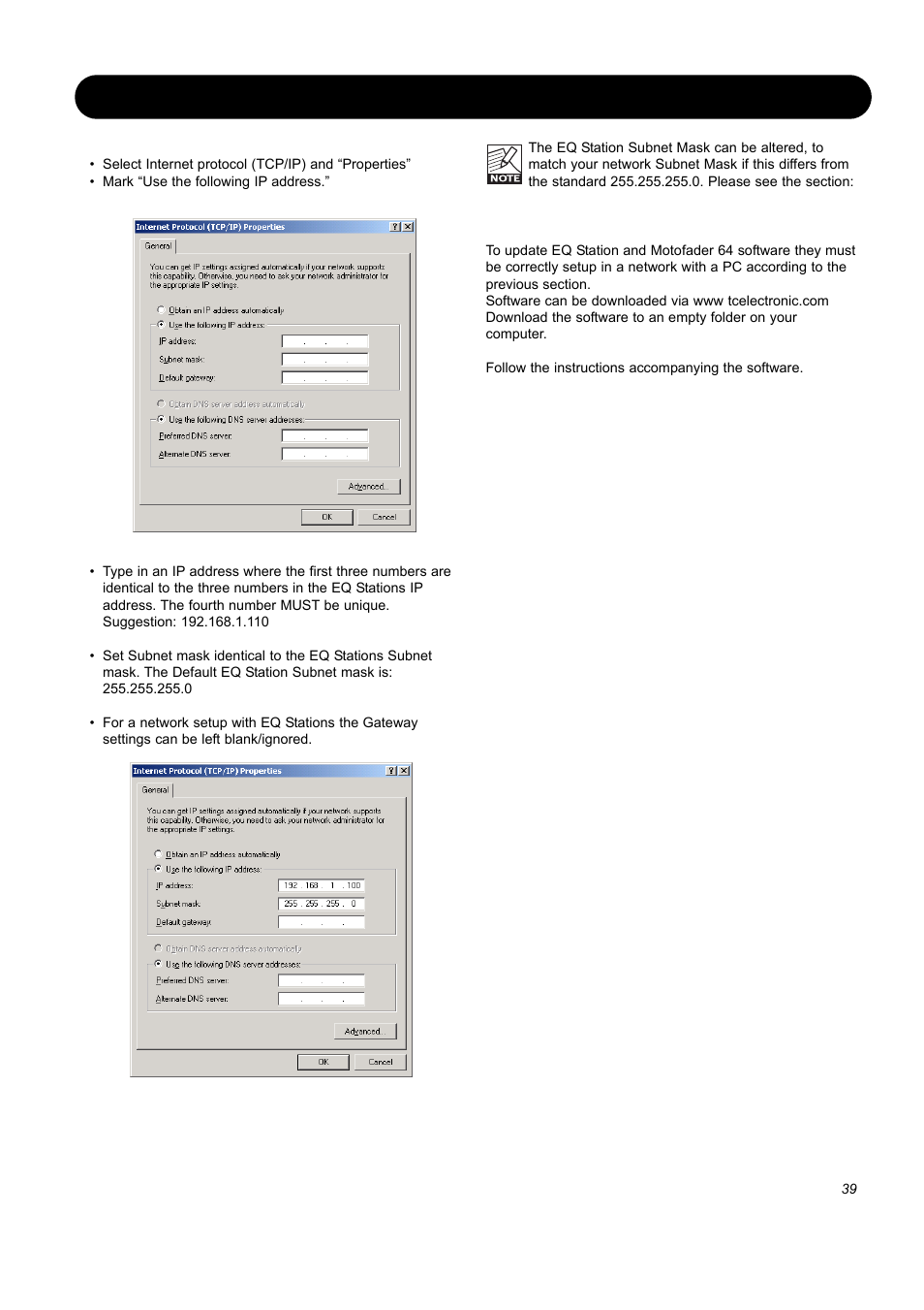 Eq station in a local area network, Updating eq station software | SIGMA EQ Station User Manual | Page 41 / 49