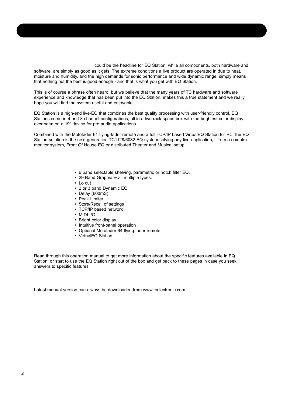 Introduction | SIGMA EQ Station User Manual | Page 6 / 49