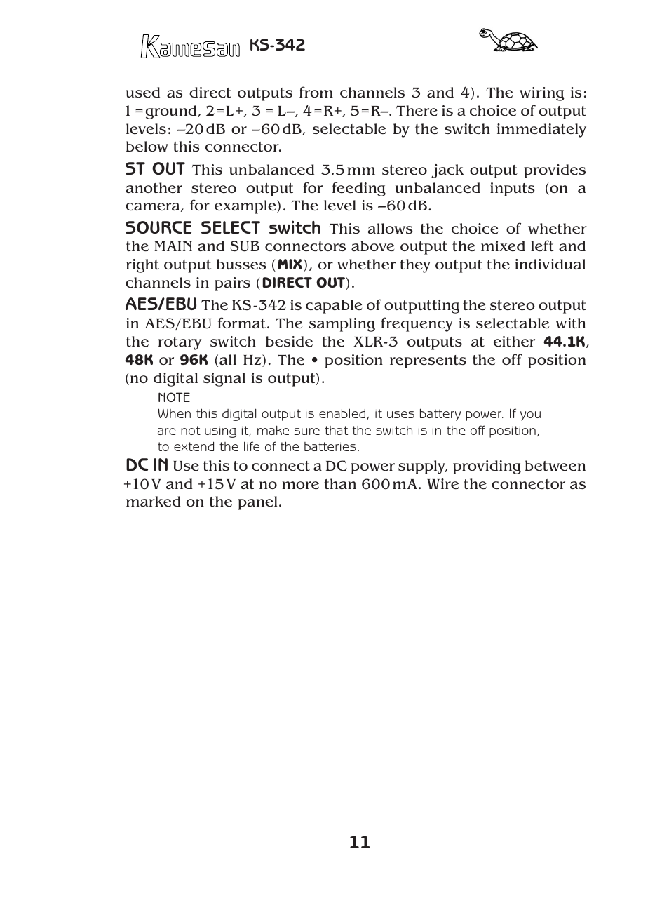 SIGMA KAMESAN KS-342 User Manual | Page 11 / 24