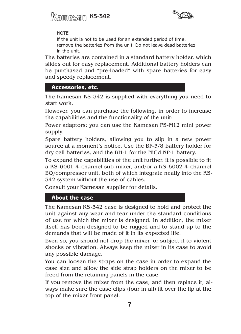 SIGMA KAMESAN KS-342 User Manual | Page 7 / 24