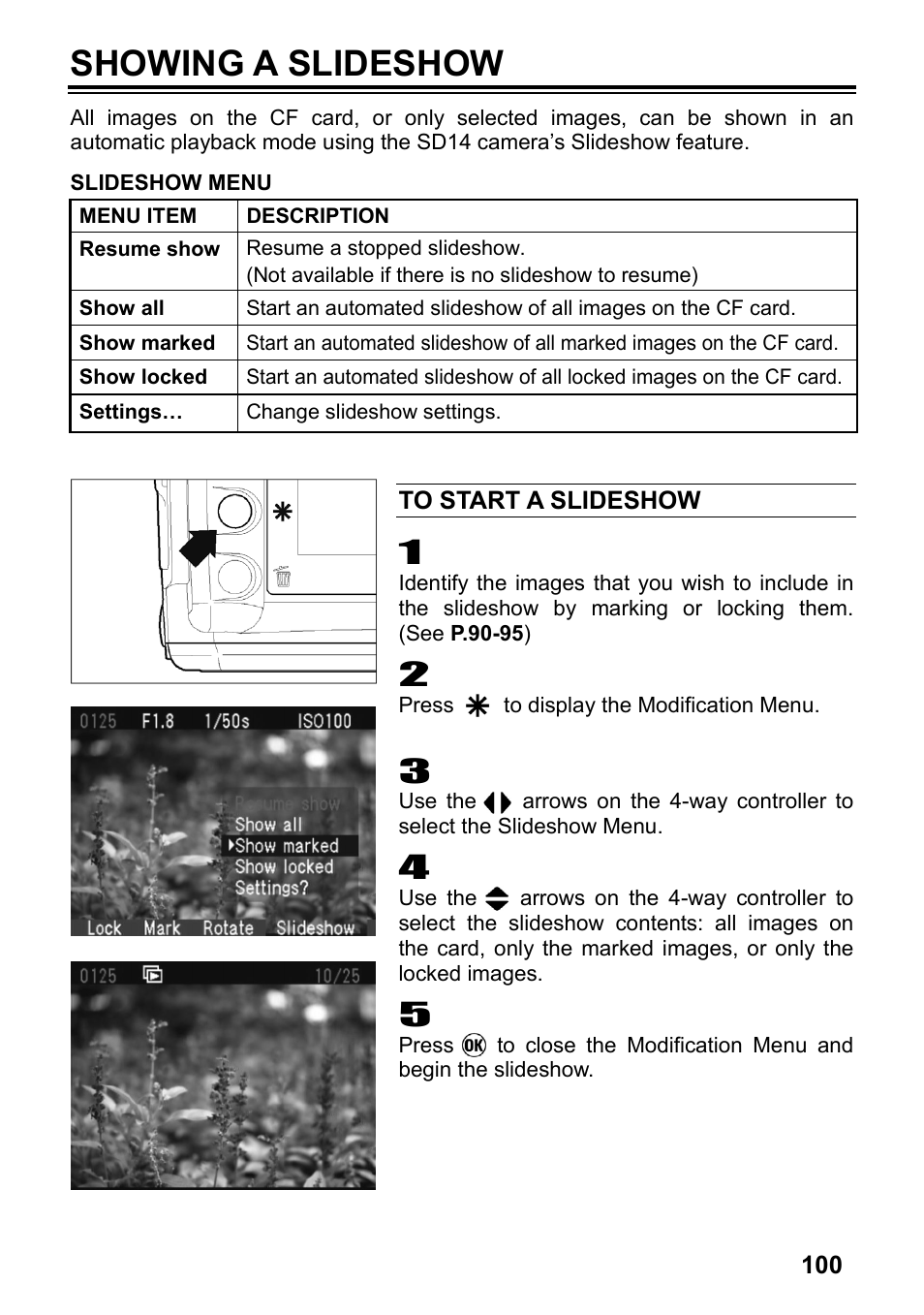 Showing a slideshow | SIGMA SD14 User Manual | Page 101 / 124